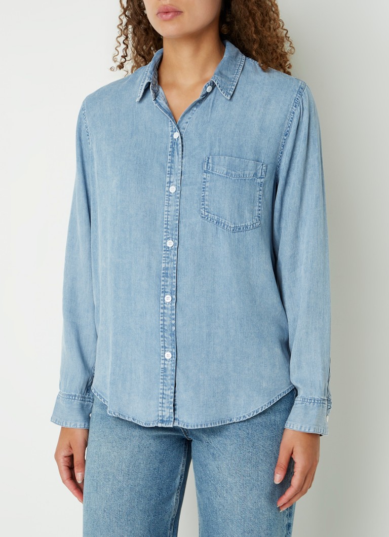 Blusa Rails Ingrid em chambray com bolso no peito