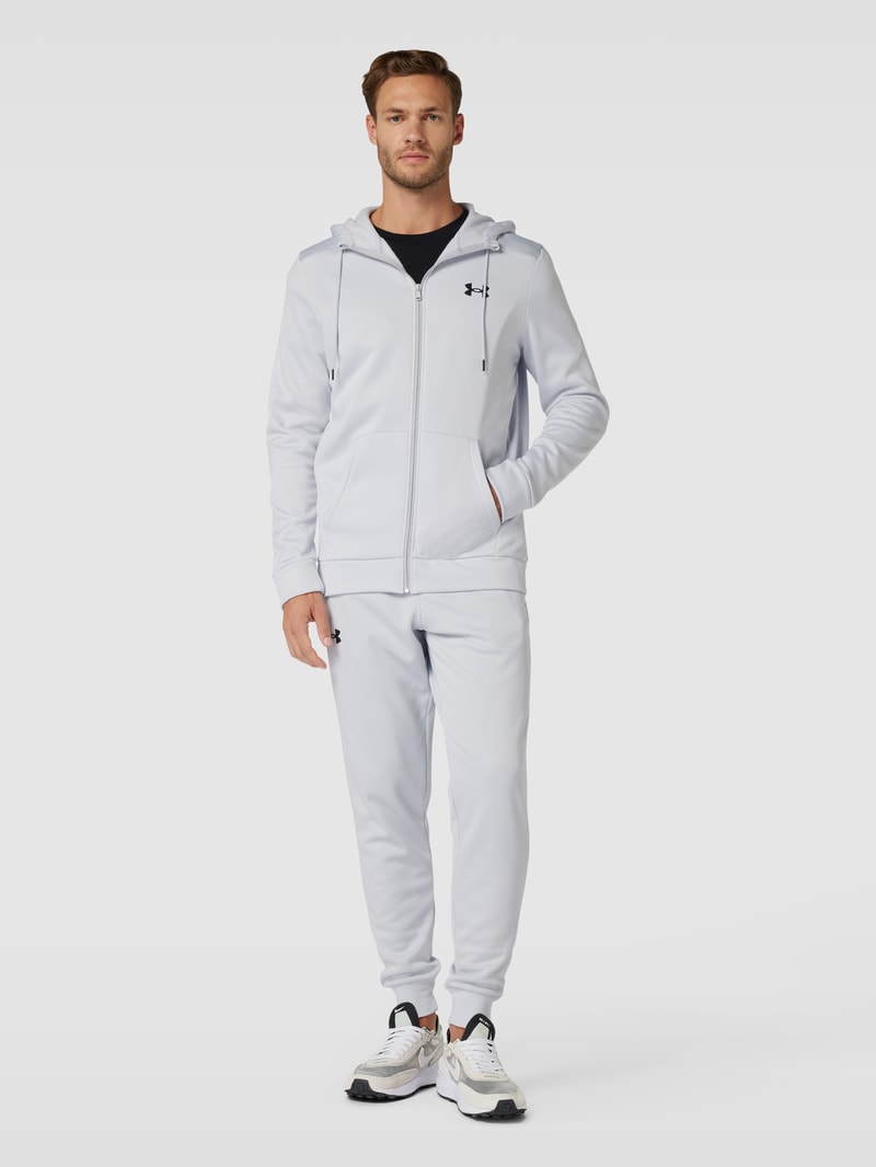 Sweatjacke mit Logo-Detail Modell 'Fleece' in hellgrau