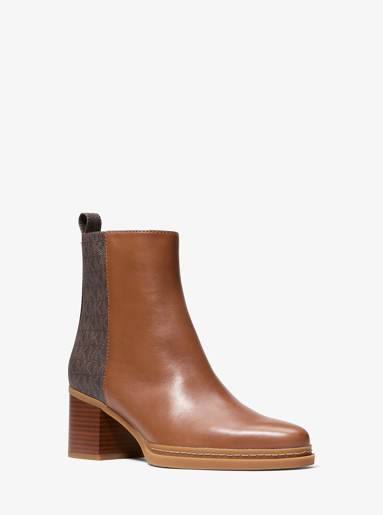 Lex Leather and Signature Logo Boot - BROWN/LUGGAGE