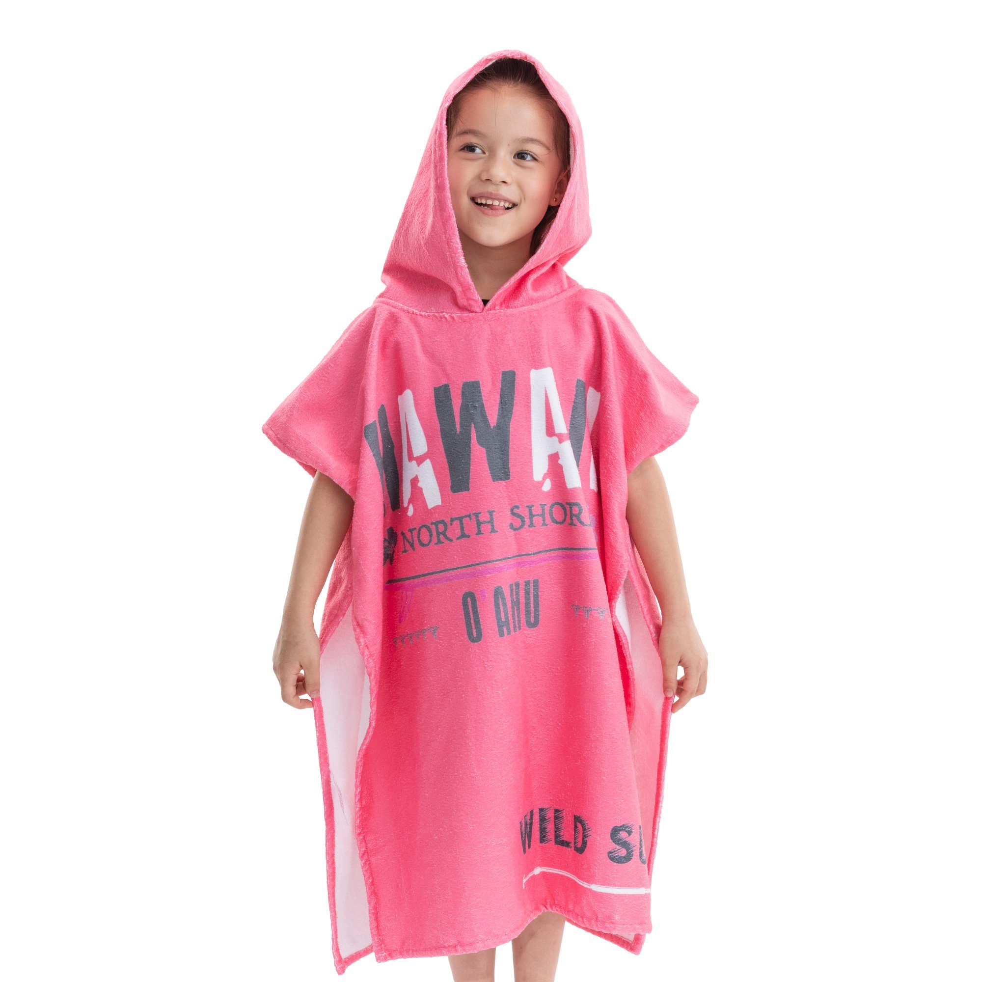 HOMELEVEL Kinderbademantel Kinder Surf/Badeponcho - Handtuch Poncho - Bademantel 8-11 J., Baumwolle