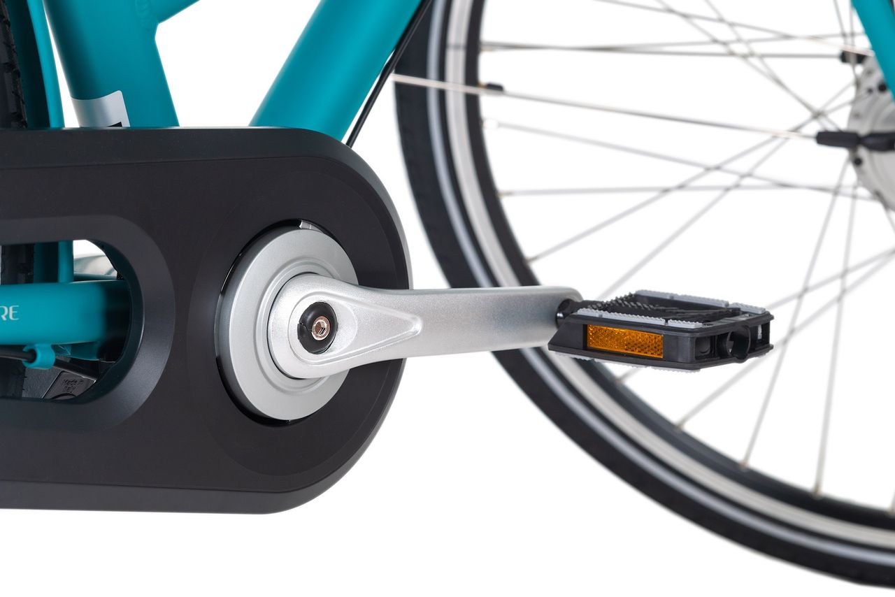 Adore Alu E-City-Bike Damen 28'' Cantaloupe blau Frontmotor 36 V/10,4 Ah 3 Gänge
