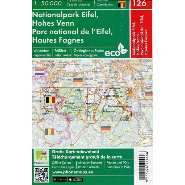 NATIONALPARK EIFEL, HOHES VENN, WANDER - RADKARTE 1 : 50 000 - Wanderkarte