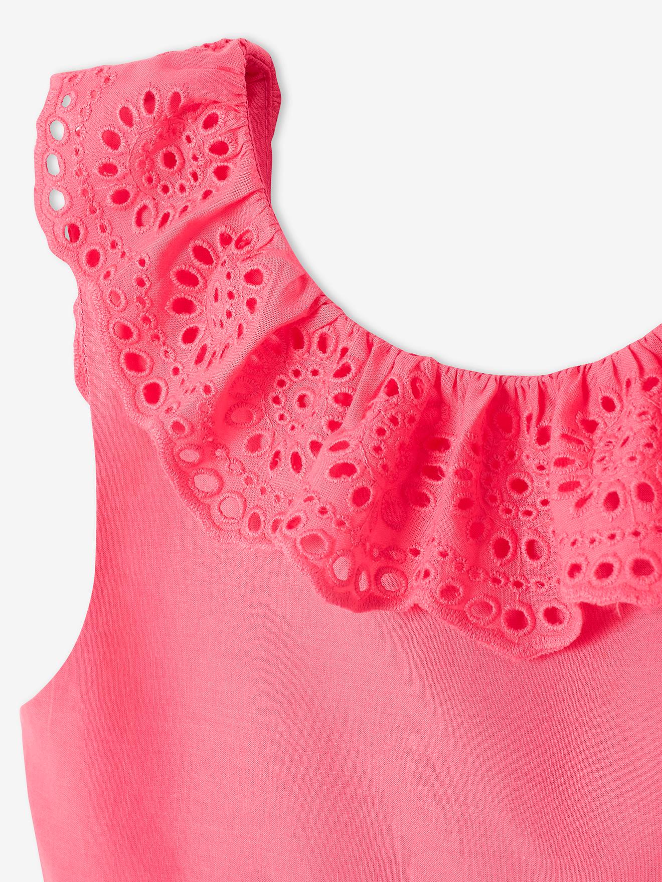 Robe de cérémonie détails broderie anglaise fille rose