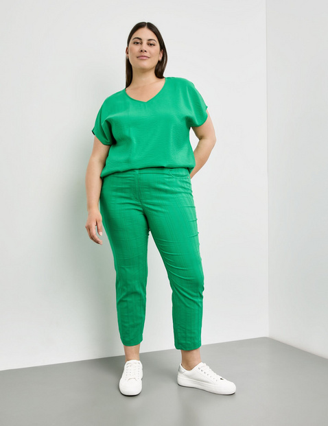 3/4 Stretchhose mit Streifen-Struktur Betty