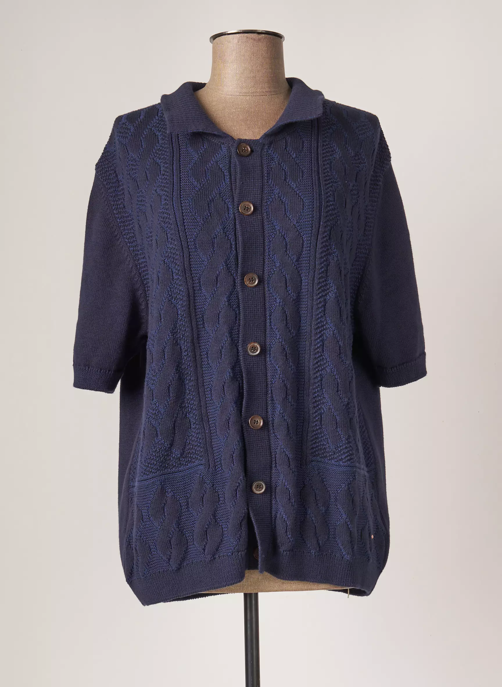 L Impeccable Marcel Gilet Femme couleur bleu