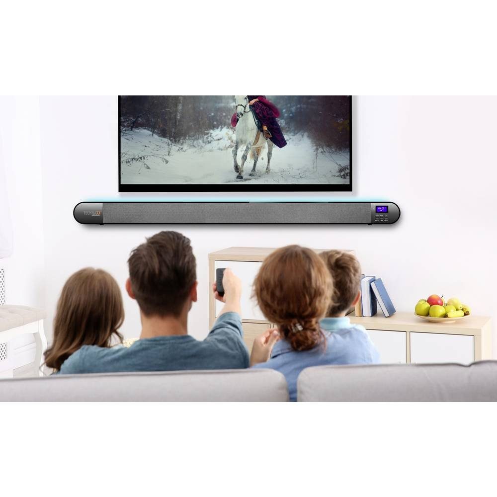 Technaxx DAB+ Soundbar mit Hintergrundbeleuchtung Soundbar (Bluetooth®, USB, Lautsprecherbeleuchtung)