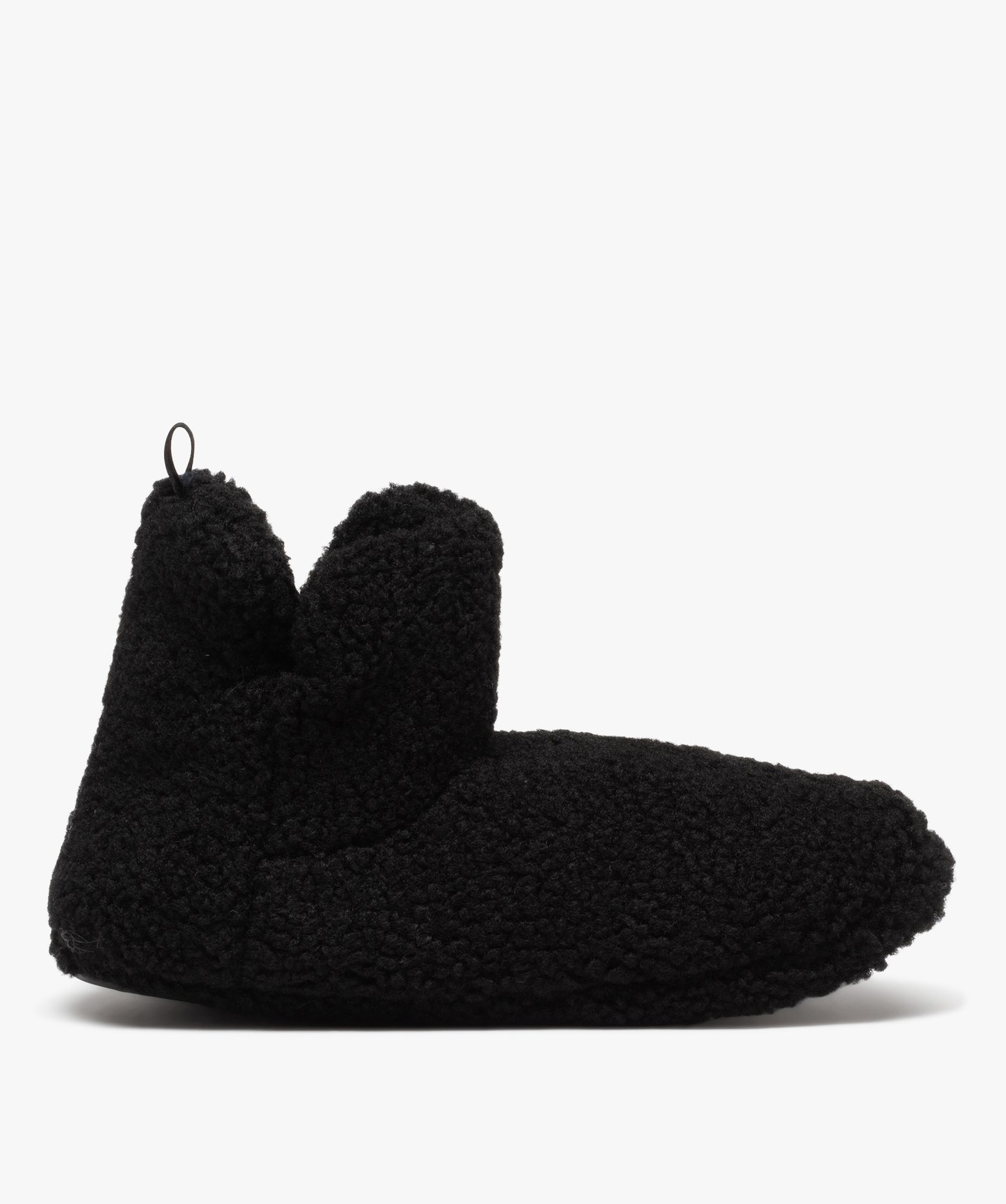 Chaussons homme boots unis en textile sherpa noir | GEMO