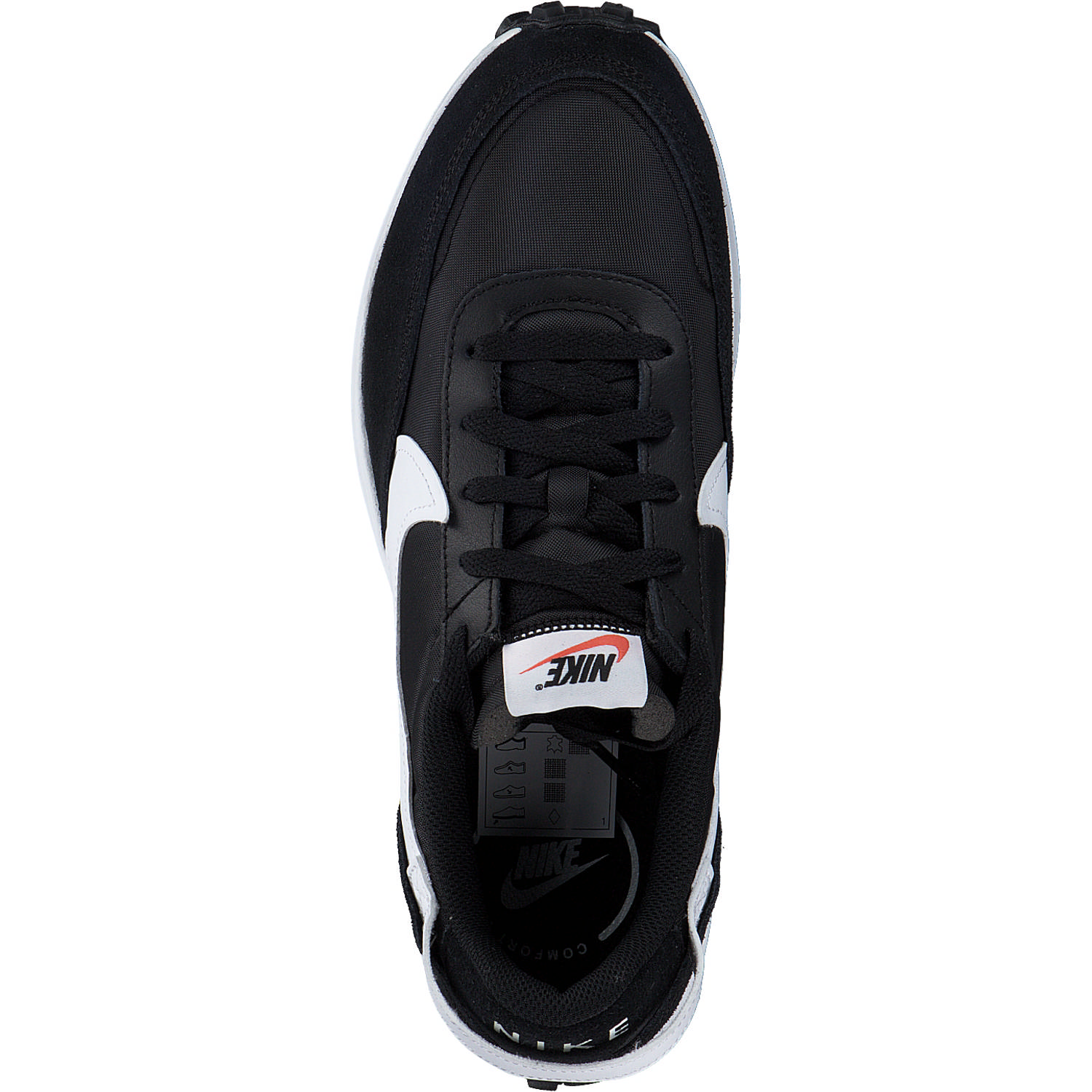 Nike Waffle Debut DH9523, Sneakers Low, Damen, BLACK/WHITE-ORANGE-CLEAR