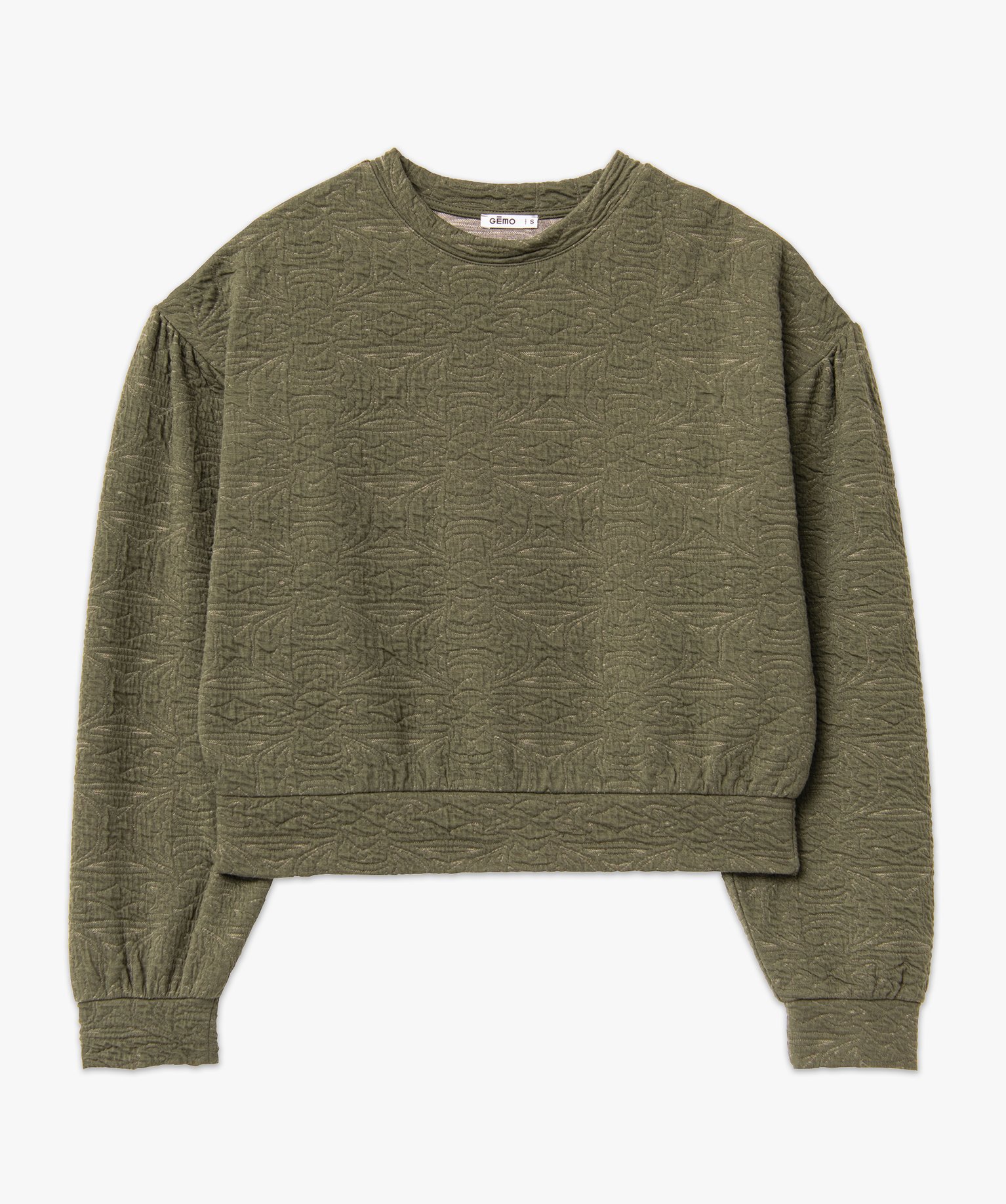 Sweat ample en maille texturée femme kaki | GEMO