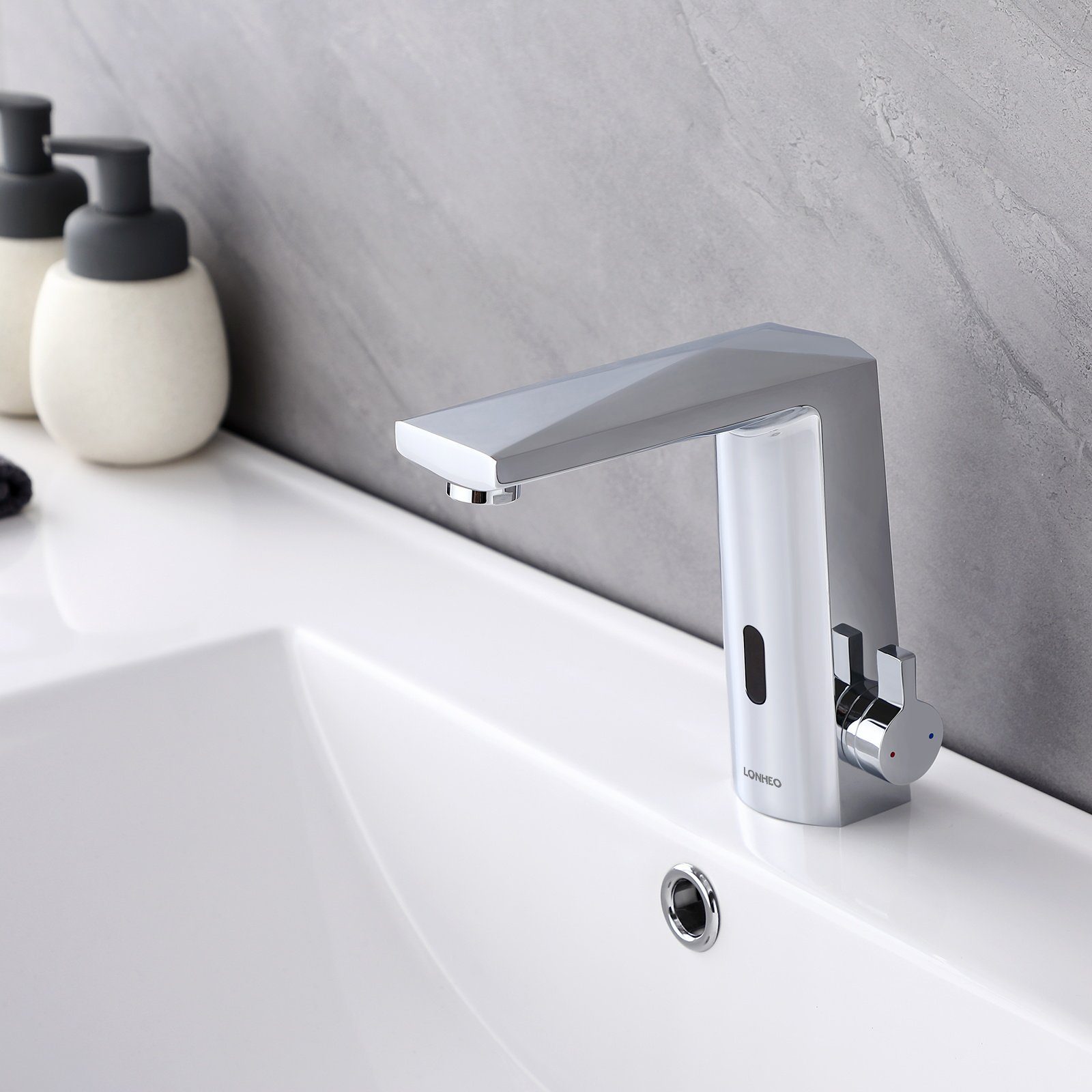 Lonheo Waschtischarmatur Infrarot Sensor Wasserhahn Bad Automatisch Waschbecken Armatur