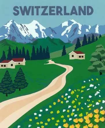 CreArt Jungfrau Region - Malen nach Zahlen für Erwachsene