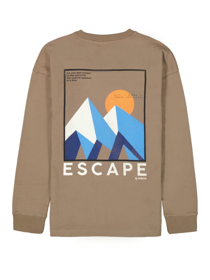 Garcia Langarmshirt mit Rückenprint in kangaroo günstig kaufen