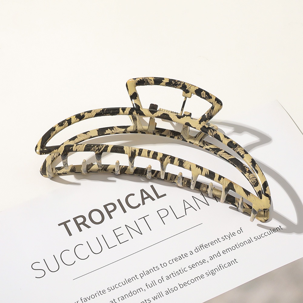 Leopard Metall Barette Haarklammer