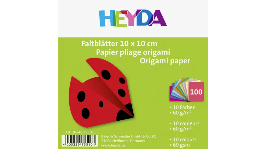 HEYDA Faltblätter 10x10cm 100 Blatt