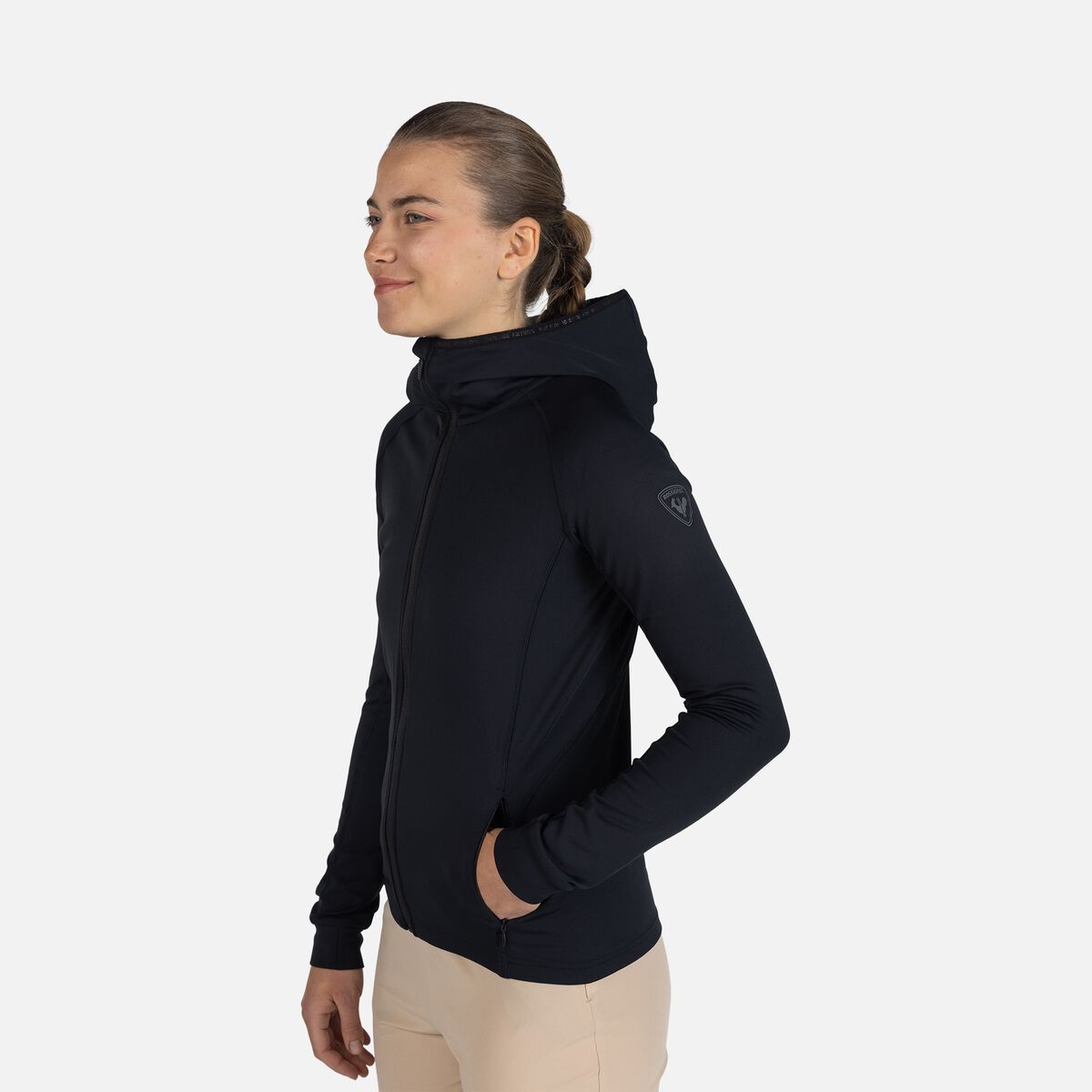 Dünnes Damen-Midlayer mit durchgehendem Reißverschluss