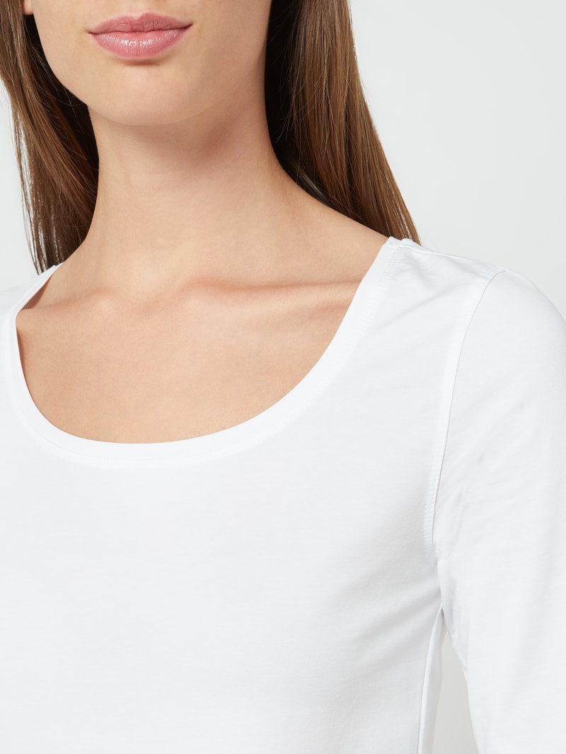 T-Shirt mit 1/2-Arm Modell 'Daily' in weiß