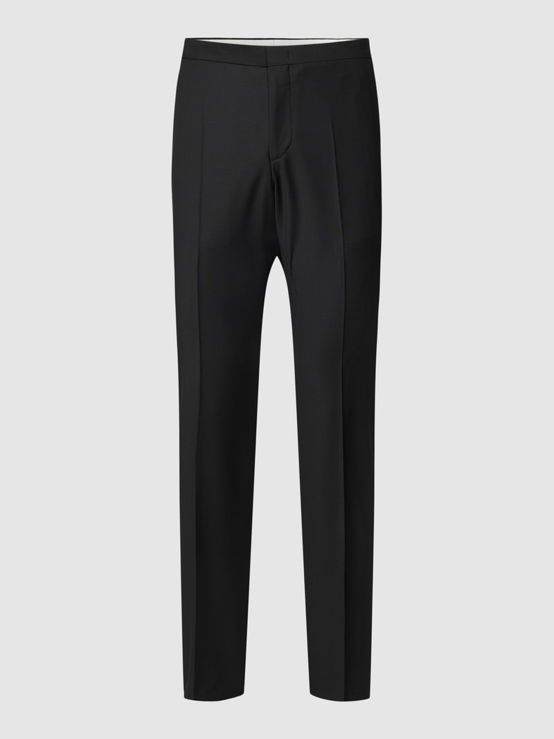 Anzughose mit Label-Patch in schwarz