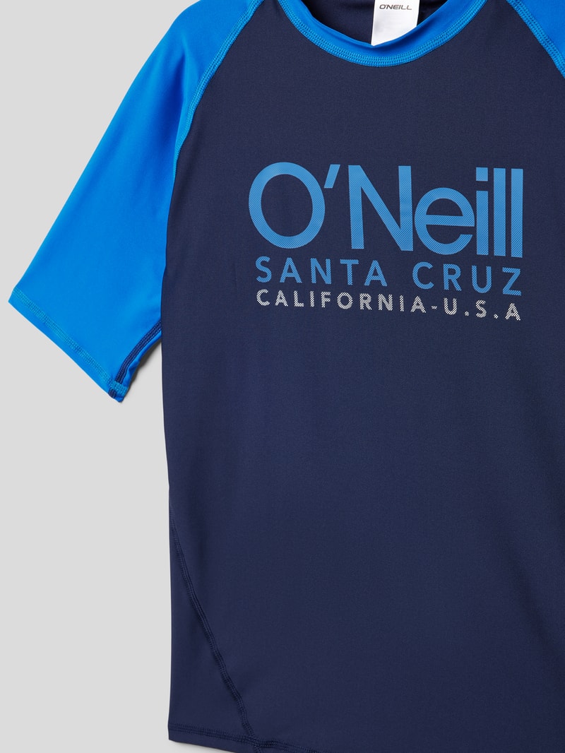 T-Shirt mit Label-Print Modell 'CARLI SKIN' in marineblau