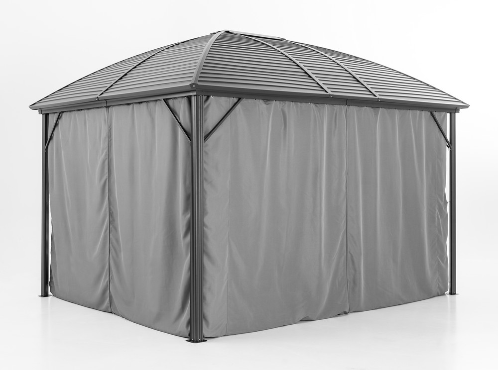 CHILLROI Aluminium XL Pavillon, Terrassenüberdachung, Gartenpavillon, ca. 3 x 3,6 m
