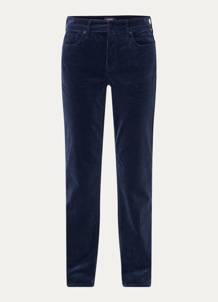 Pantaloni chino NYDJ Marilyn cu talie înaltă, croială dreaptă, din cordură elastică