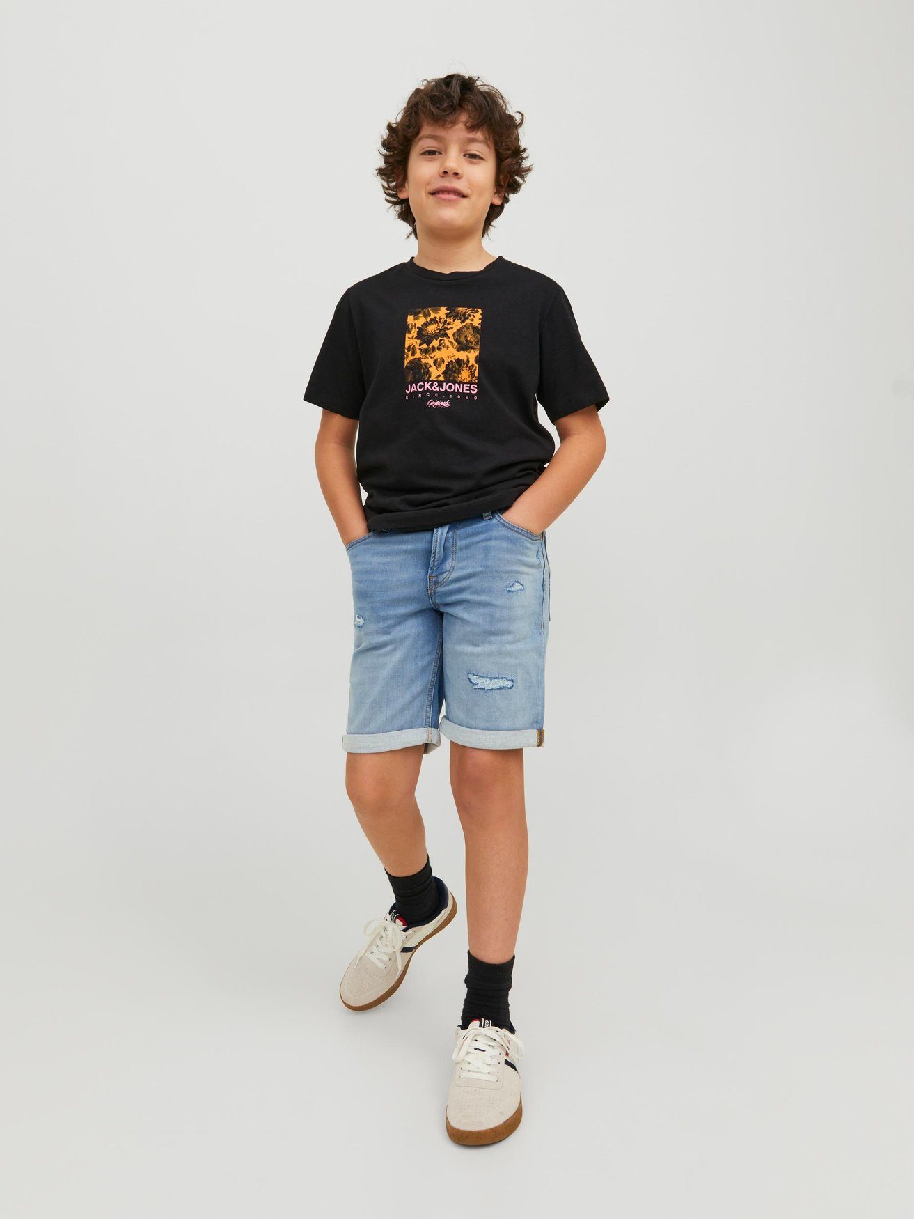 Jack & Jones Shorts Knielange Jeans Shorts JJIRICK 6000 in Blau