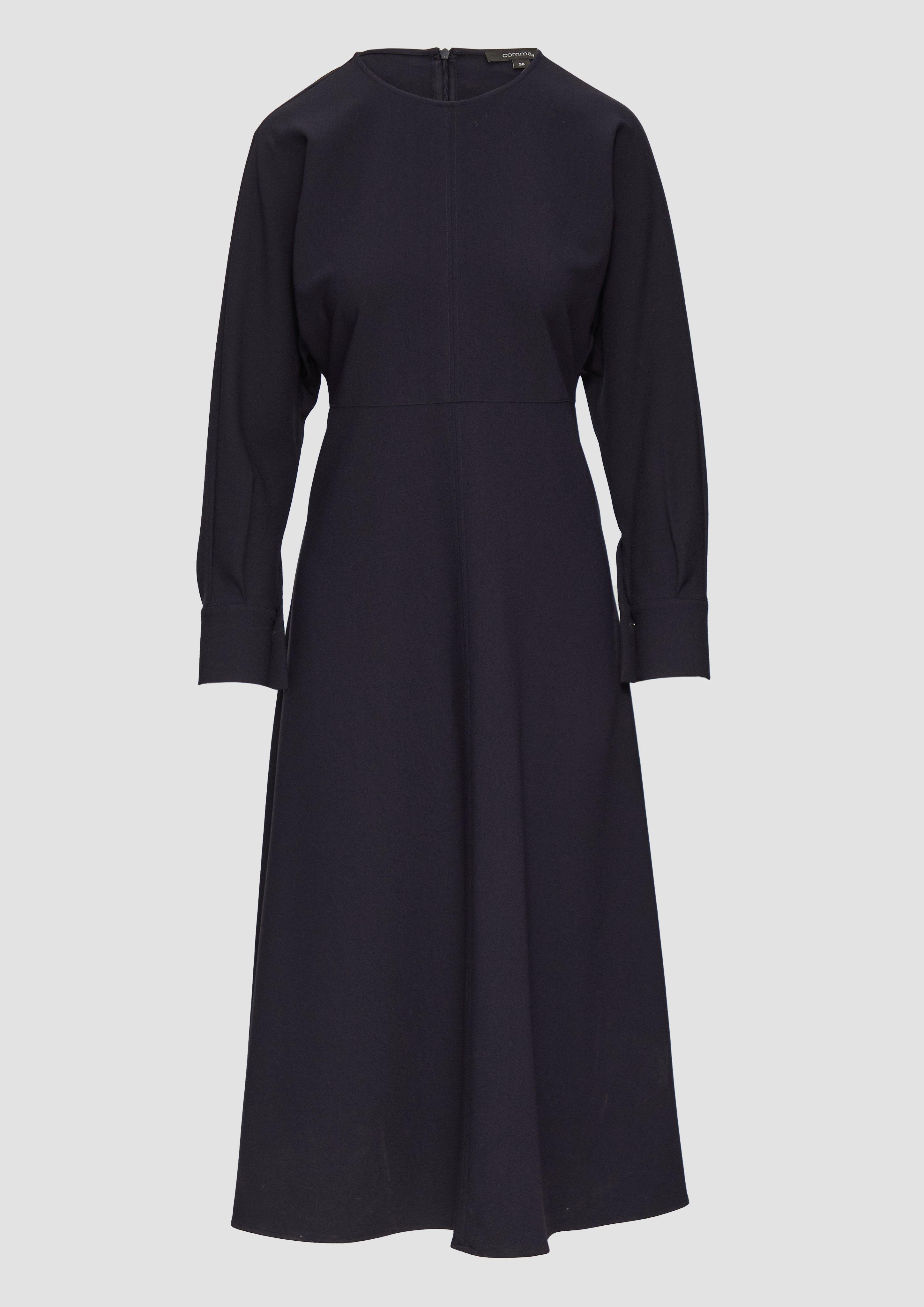 Stilvolles Midi Kleid mit Fledermausärmeln - navy