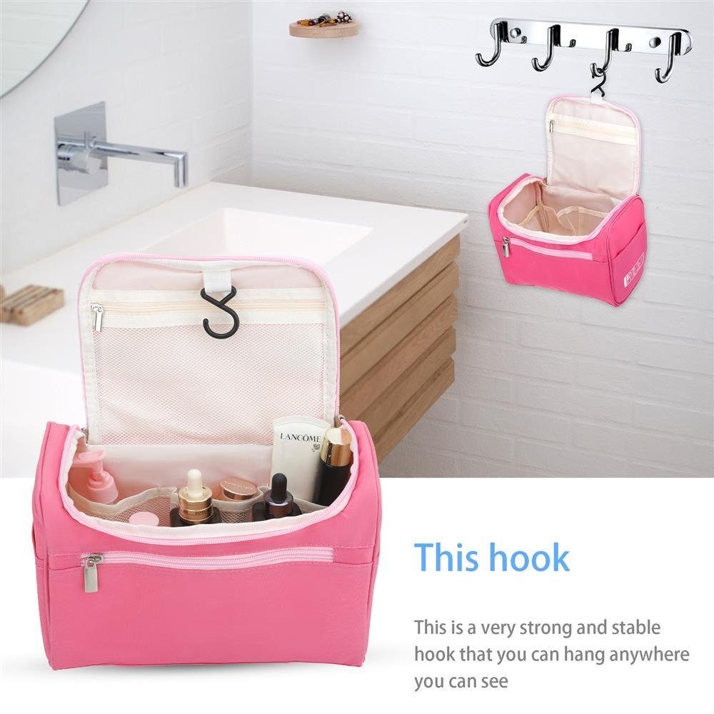 Intirilife Kosmetiktasche (Tragbare Kosmetiktasche in PINK), Koffer Kulturbeutel mit Tragegriff