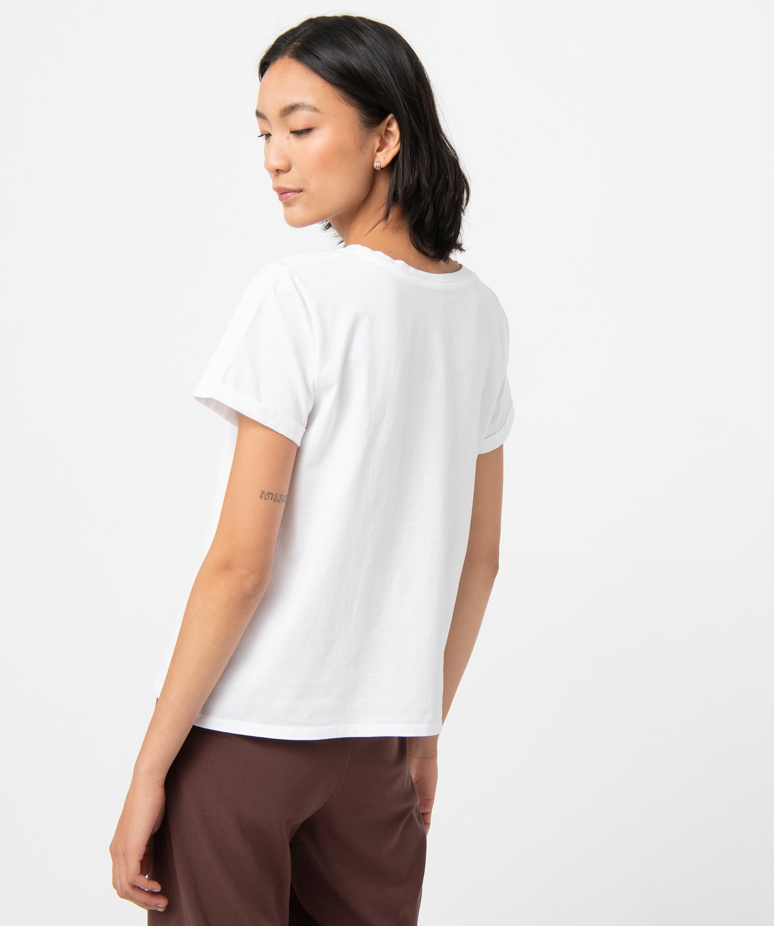 Tee-shirt femme à manches courtes spécial Nol blanc | GEMO