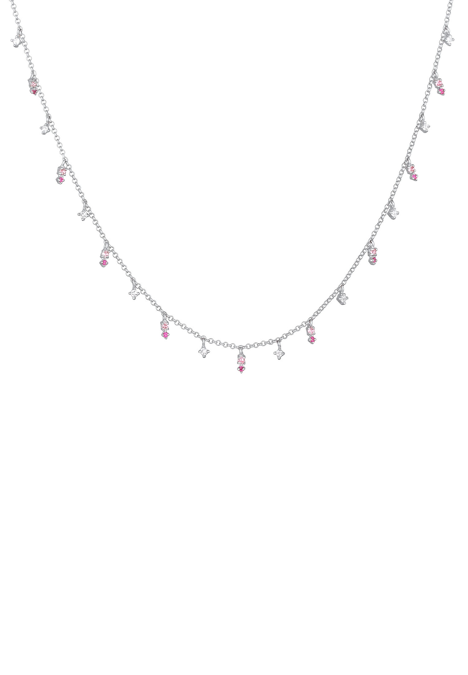 Ciondolo scintillante da donna Elli con cristallo rosa a forma di rosa in argento sterling 925