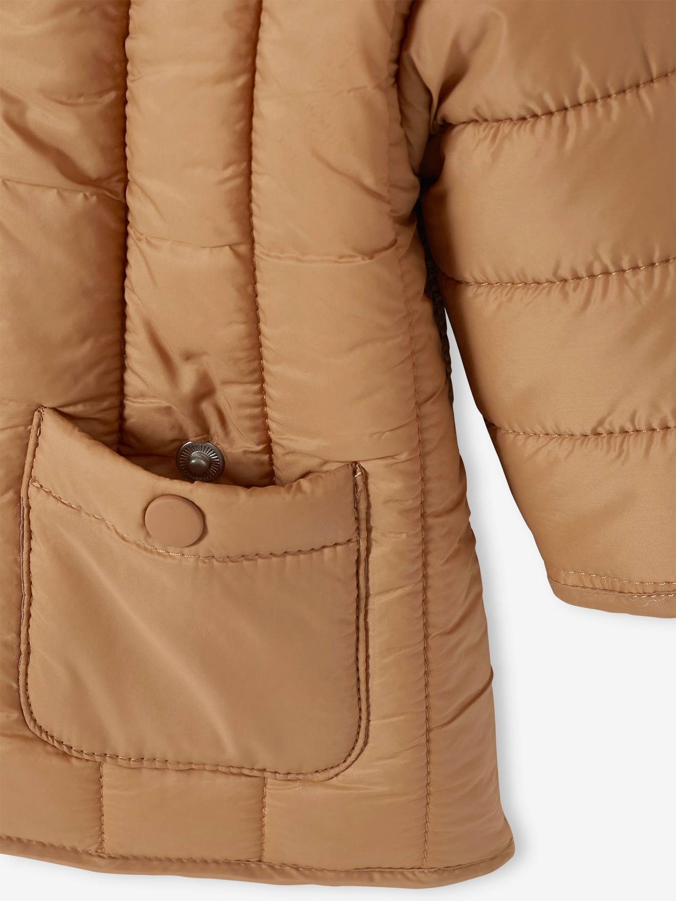 Manteau bébé matelassé avec capuche marron