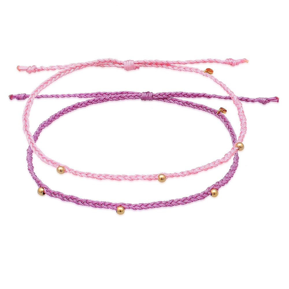 Elli Elli Bracelet de Cheville Ensemble de rubans en nylon pour dames - Perles à motif Bijoux