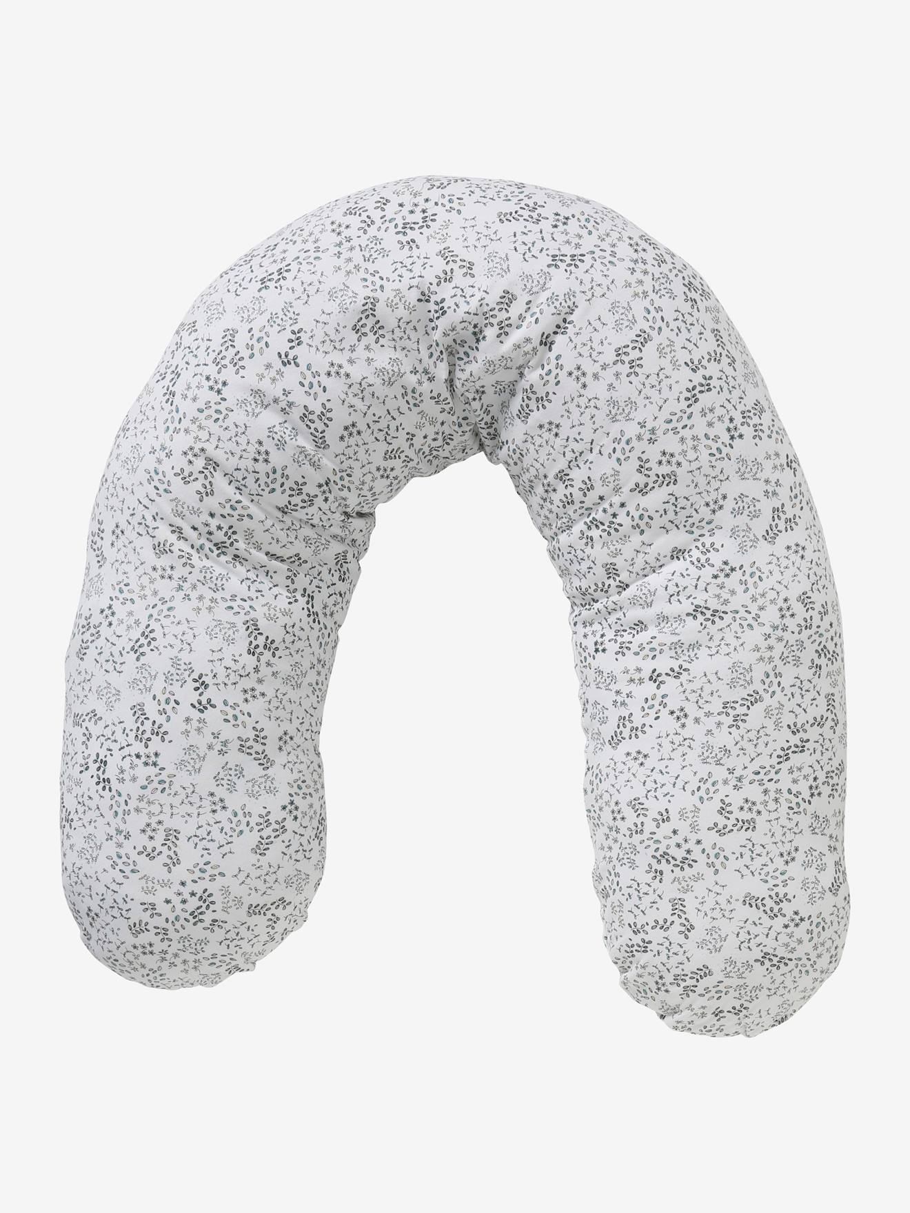 Coussin d'allaitement + housse de protection Bio Collection imprimé fleuri