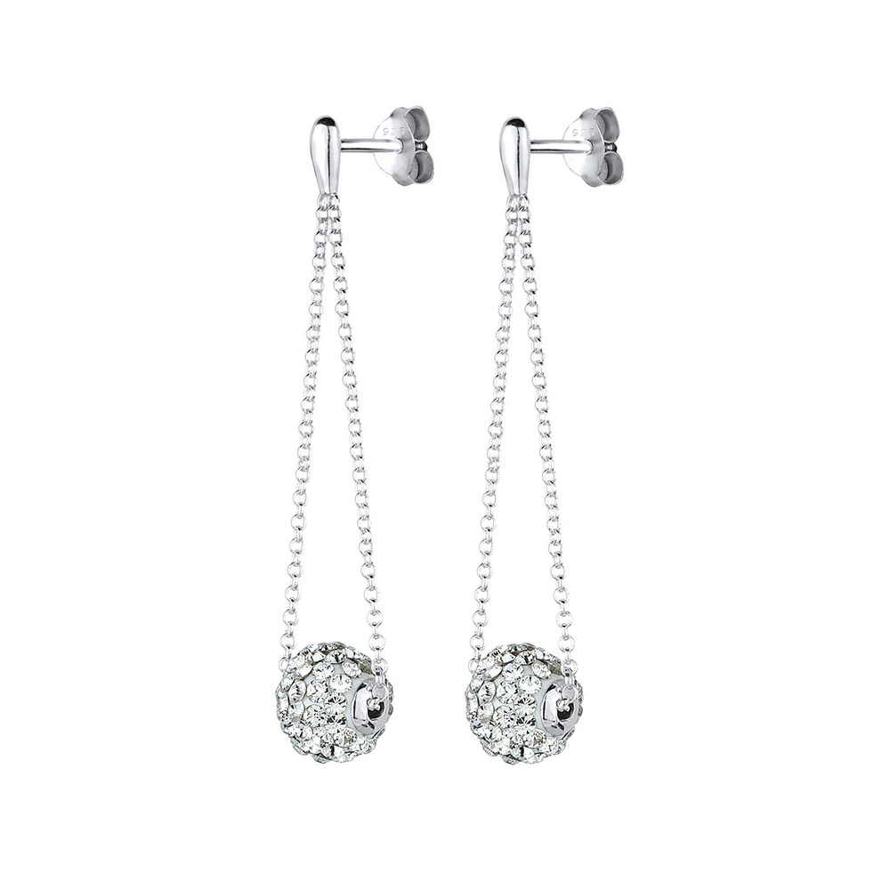 Elli Elli Boucles d'Oreilles Geo Kugel Festlich Kristalle Silber Boucles d'oreilles