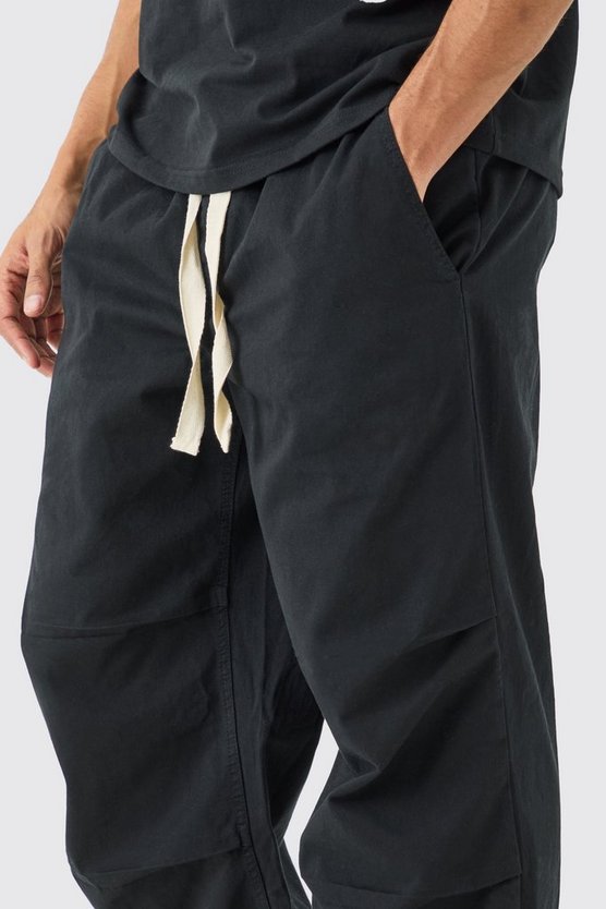 Lockere Hose mit elastischem Bund und Kontrast-Kordelzug