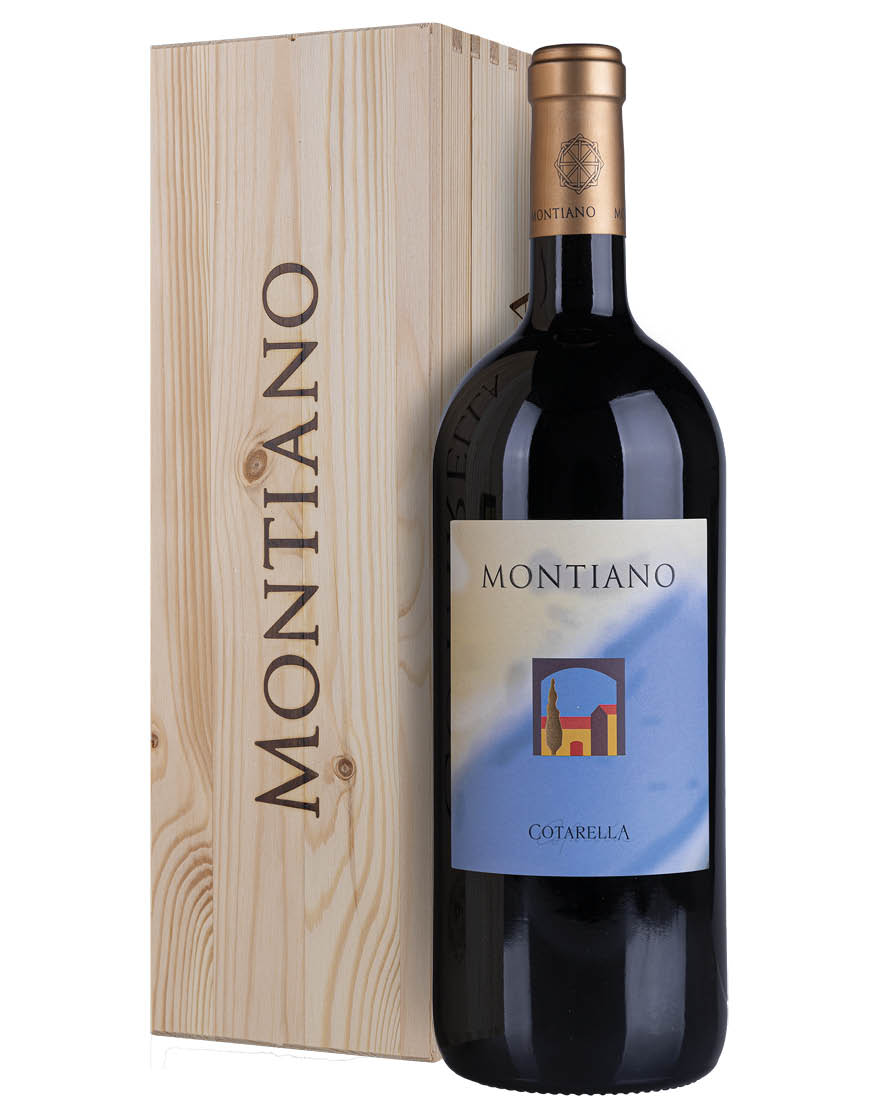 Lazio IGT Rosso Montiano 2020 Famiglia Cotarella Magnum 1,5 ℓ, Caisse bois