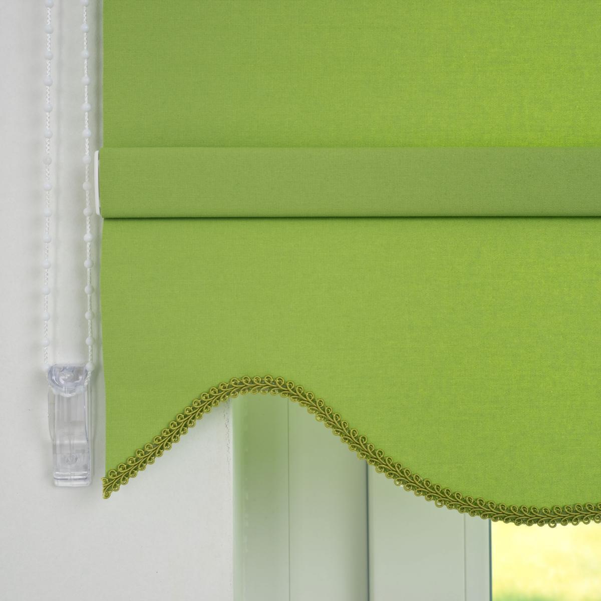 Bella Casa Seitenzugrollo Kettenzugrollo Volantrollo Rollo Klassik lichtdurchlässig 122 x 180 cm grün für Fenster