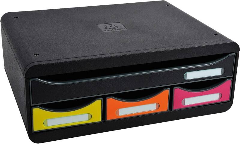 Exacompta Schubladenbox Classic A4  Schwarz 35,5 x 27 x 13,4 cm