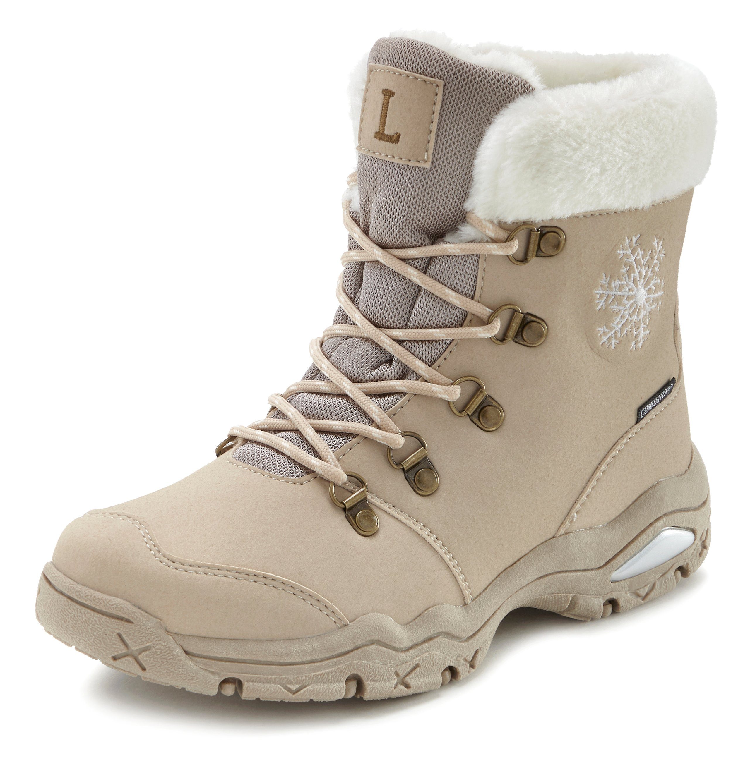 LASCANA Stiefelette, Stiefel, Winterstiefel Winterstiefelette, Outdoor Boots mit Warmfutter, wind- & wasserabweisender Tex-Membran