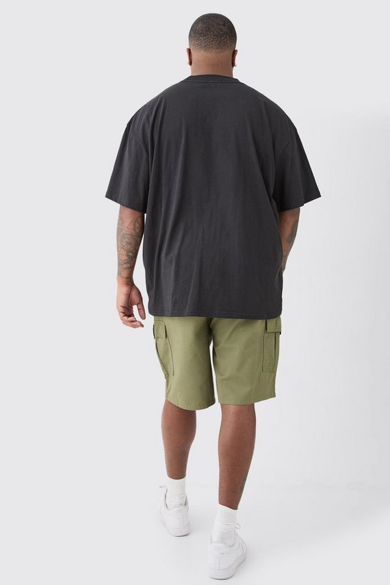Plus lockere Twill Cargo-Shorts mit Reißverschluss-Detail