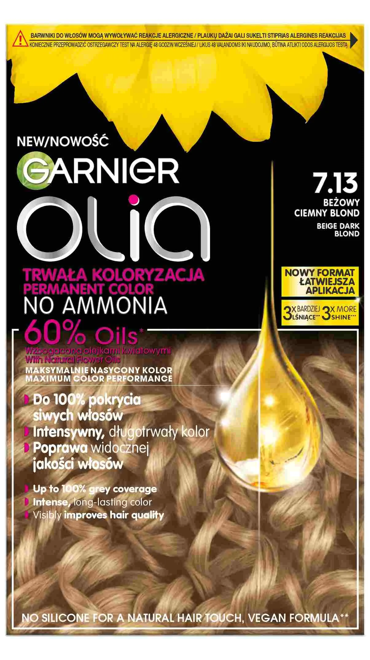Garnier Olia Hårfarve 7.13 Beige Mørkeblond