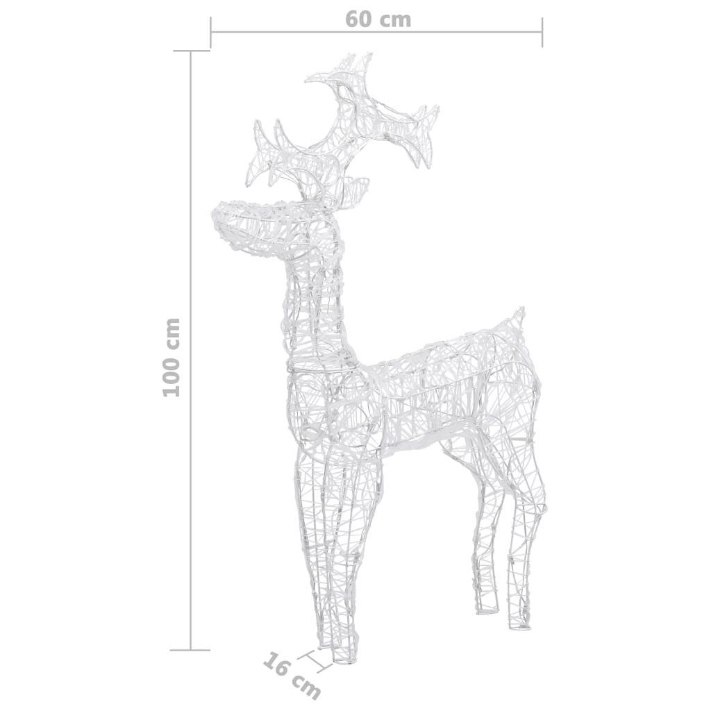 vidaXL Christbaumschmuck Weihnachtsdeko Rentier 90 LEDs 60x16x100 cm Acryl (1-tlg)