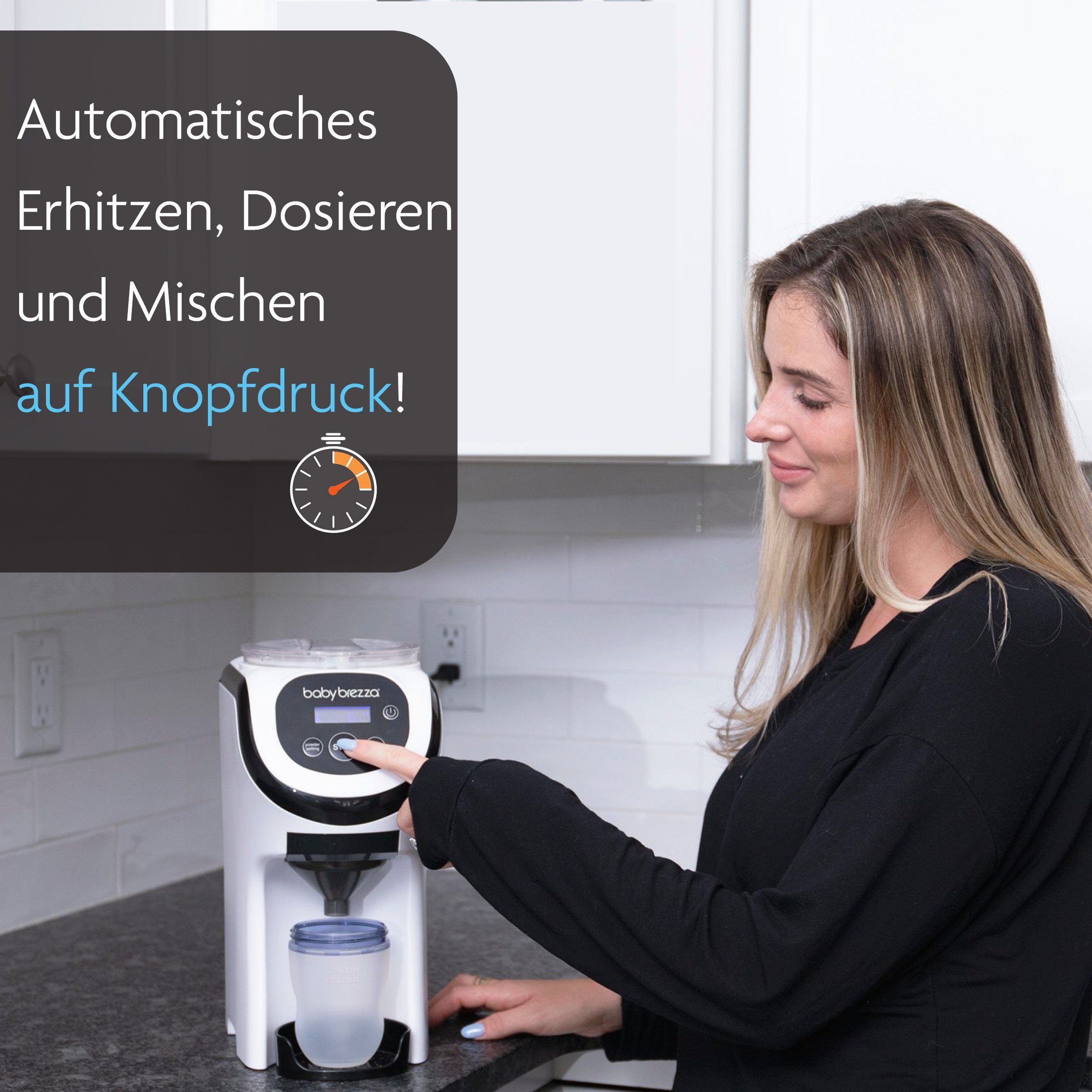 Baby Brezza Babyflaschenwärmer Formula Pro Mini - automatischer Flaschenzubereiter mit Base