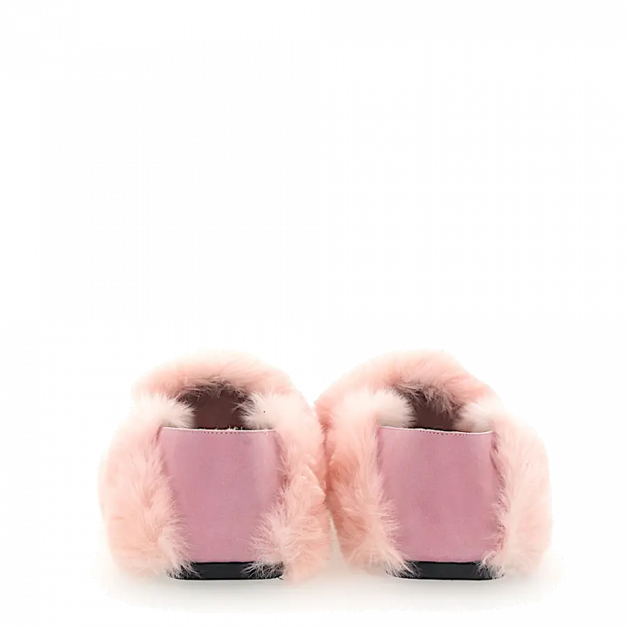 Sergio Rossi - Slipper A77990 Kaninchenfell Metallspange rosa - pink