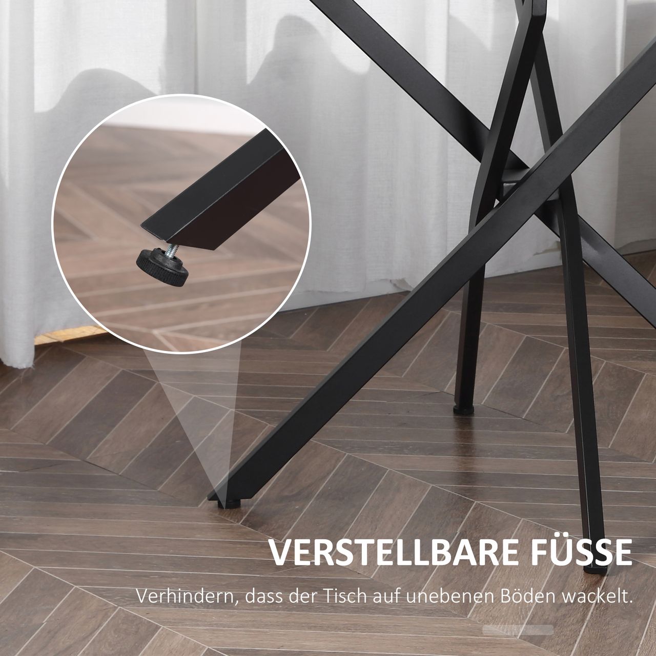 HOMCOM Beistelltisch mit Sicherheitsglas runder Couchtisch Kaffeetisch Glastisch für Wohnzimmer Schlafzimmer Metall Schwarz 80 x 80 x 75 cm