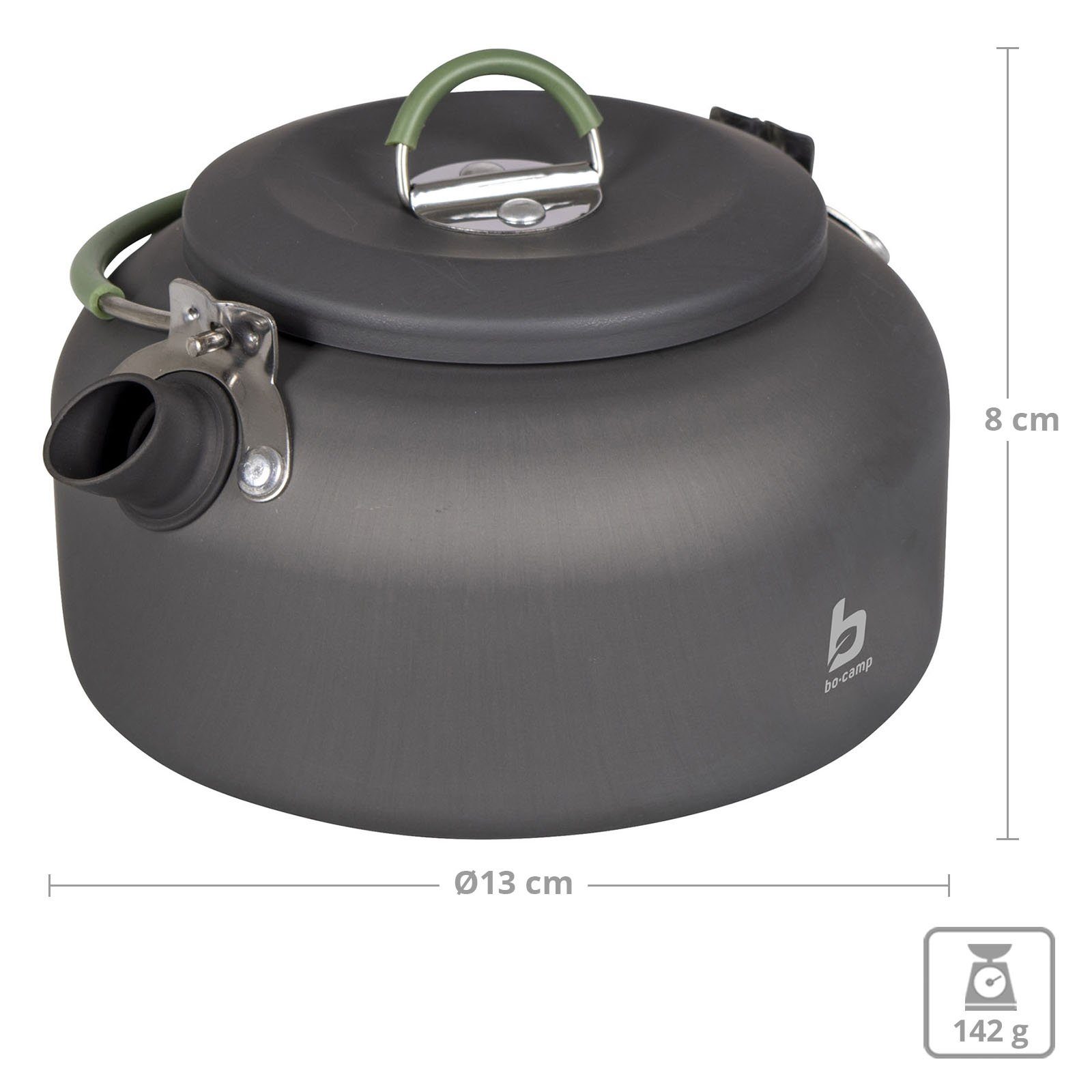 Bo-Camp Teekanne Alu Kessel 0,8 L Camping Wasserkocher Teekessel, Wasserkessel Kochkesssel