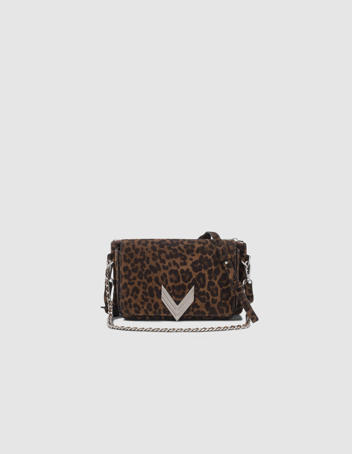 Le 111 MEATPACKING camel cuir velours motif léopard Femme