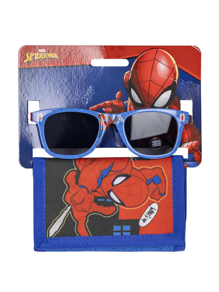 Spiderman 2 tlg. Set: Sonnenbrille mit Portemonnaie in Blau günstig kaufen onesize