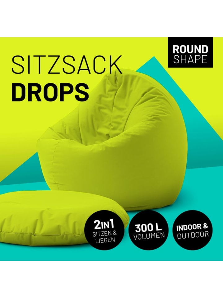 Lumaland Sitzsack 2-in-1-Sitzsack - 300l 120 x 80 x 75 cm - Apfelgrün günstig kaufen onesize