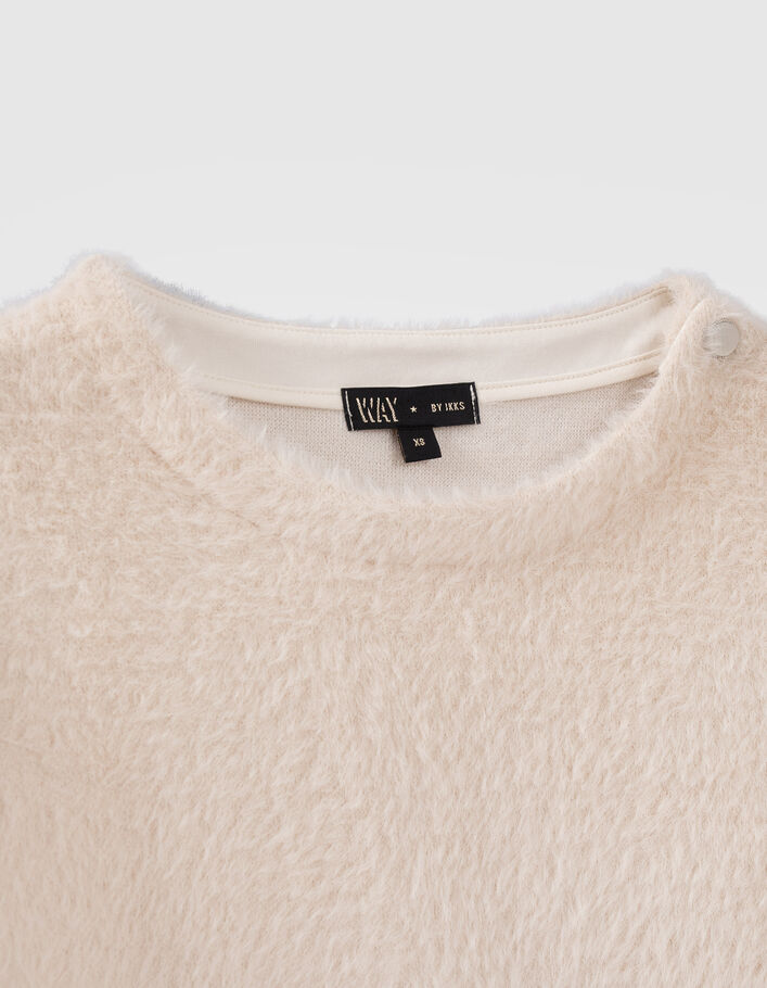 Robe blanc cassé maille mousseuse fille