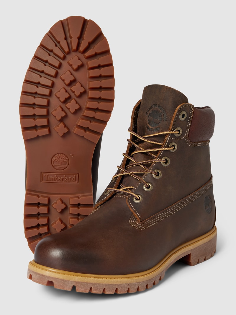 Boots aus echtem Leder Modell 'HERITAGE' in dunkelbraun